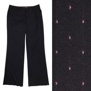 Trina Turk Pants Size 4 Polka Dot Brown and Pink High Waist Flare Leg Dressy